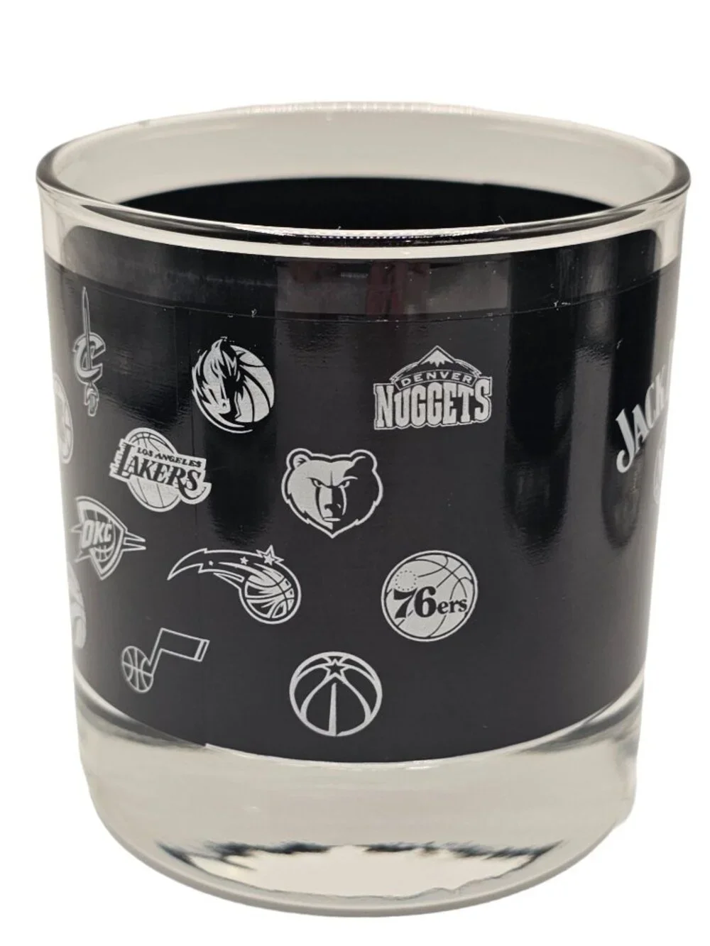 Jack Daniels Highball / Whiskey Rocks Glasses, with NBA Team Logos Set of 4
